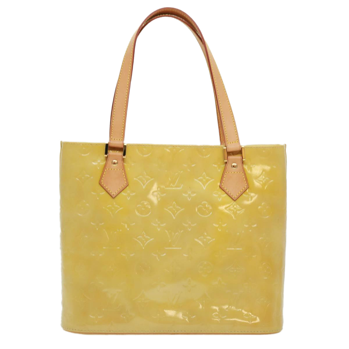 LOUIS VUITTON Monogram Vernis Houston Hand Bag Beige M91004 LV tb256