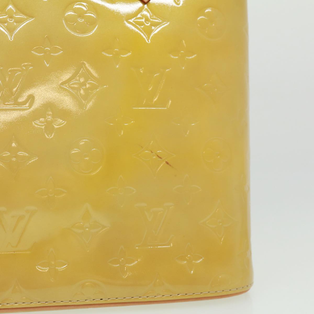 LOUIS VUITTON Monogram Vernis Houston Hand Bag Beige M91004 LV tb256