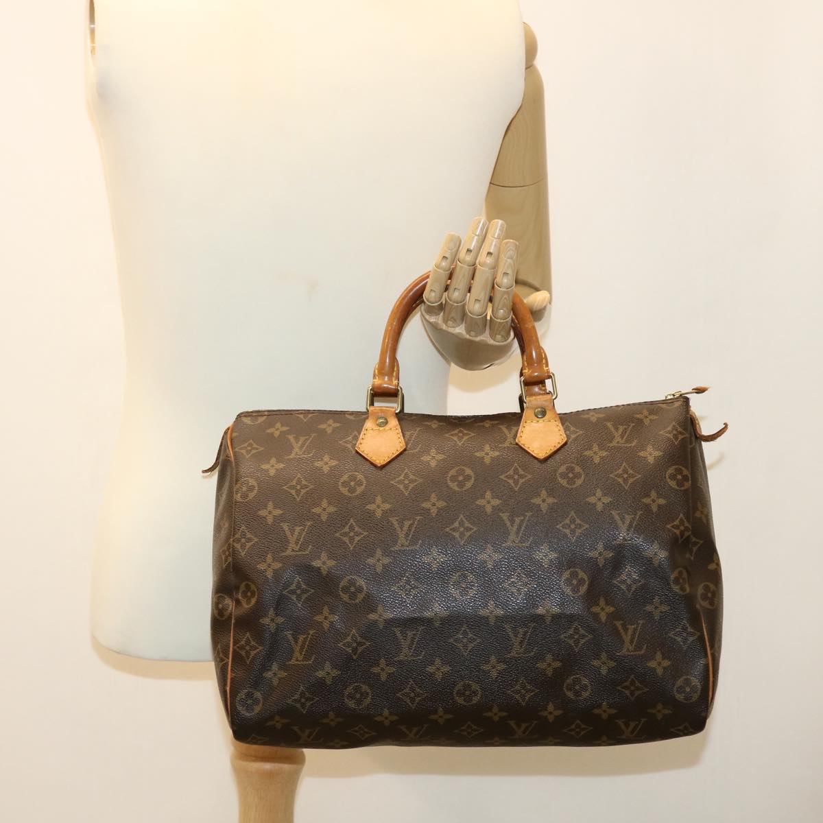 LOUIS VUITTON Monogram Speedy 35 Hand Bag M41524 LV tb437