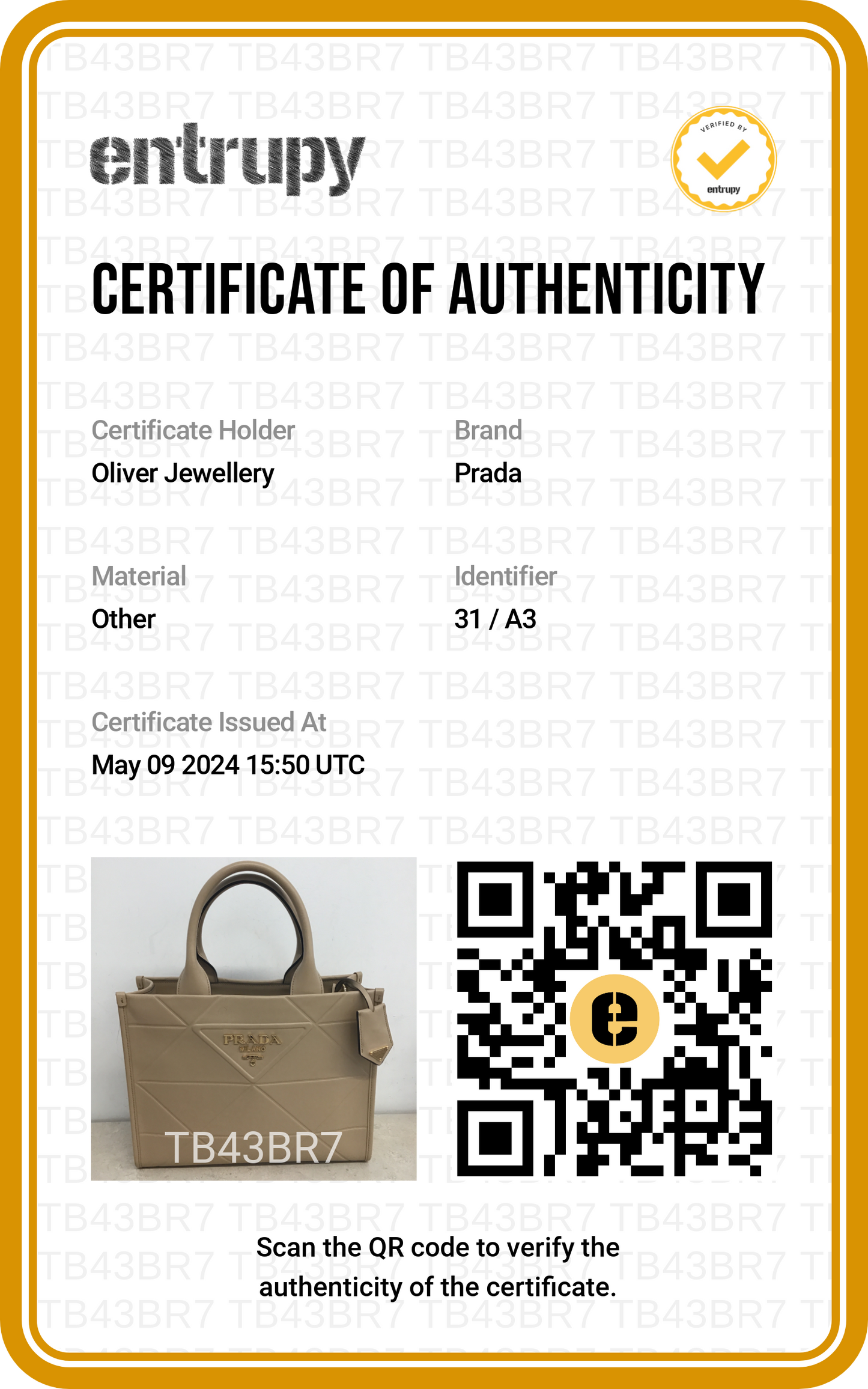 Prada Beige Leather Small Symbole Tote Bag