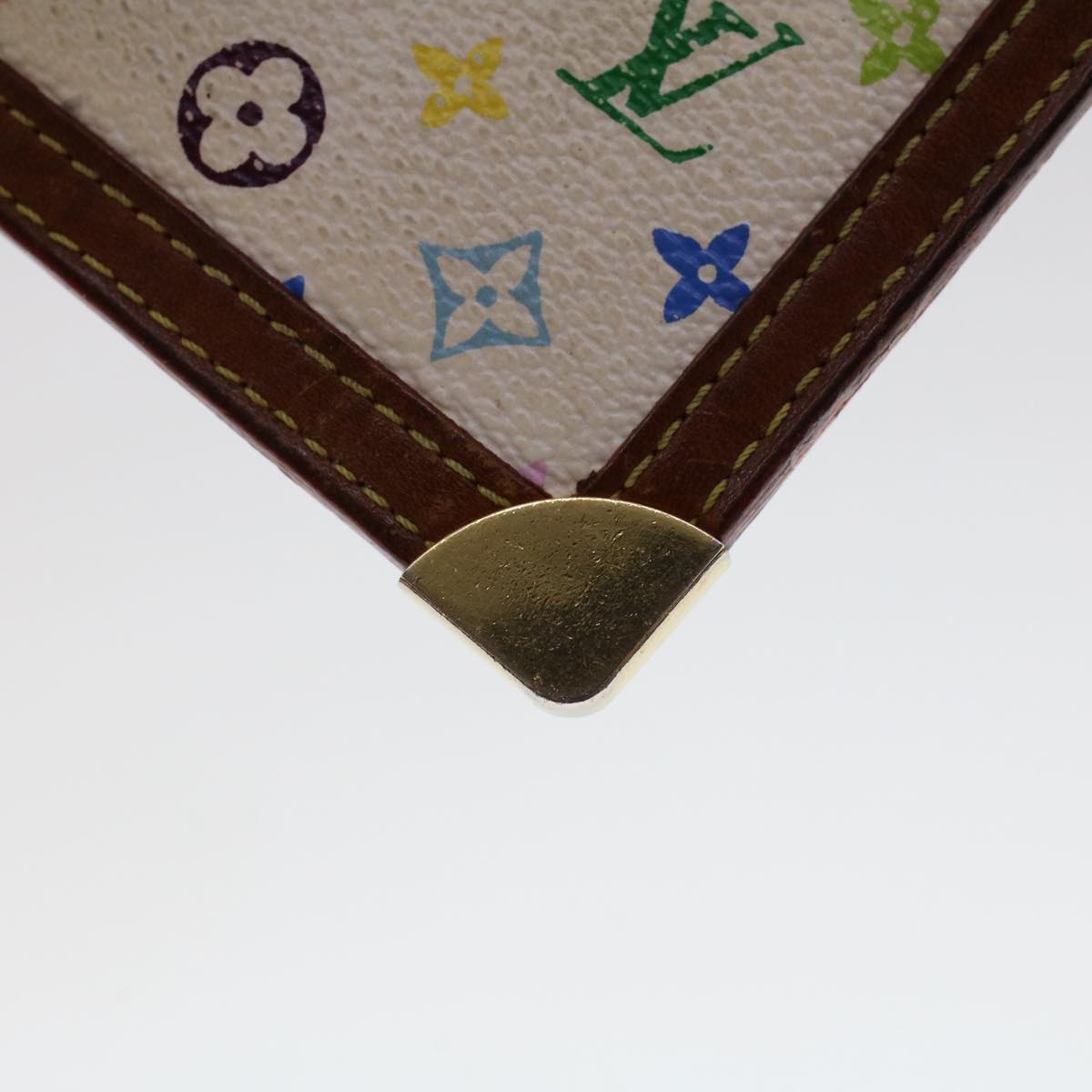 LOUIS VUITTON Monogram Multicolor Pochette Cles Purse White M92655 LV tb698
