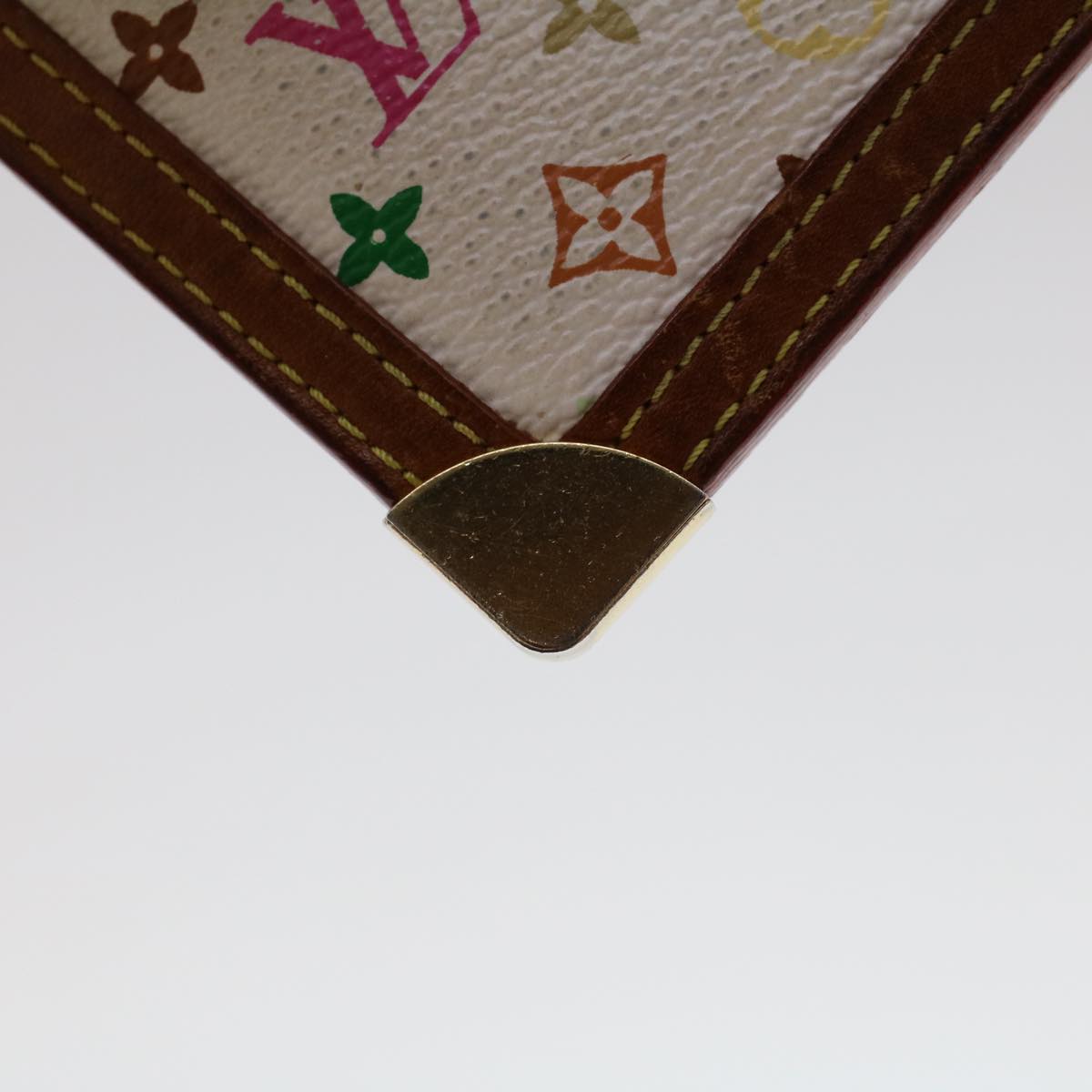 LOUIS VUITTON Monogram Multicolor Pochette Cles Purse White M92655 LV tb698