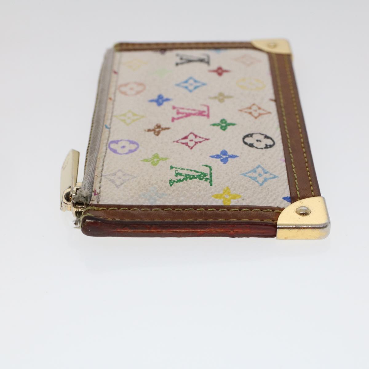 LOUIS VUITTON Monogram Multicolor Pochette Cles Purse White M92655 LV tb698