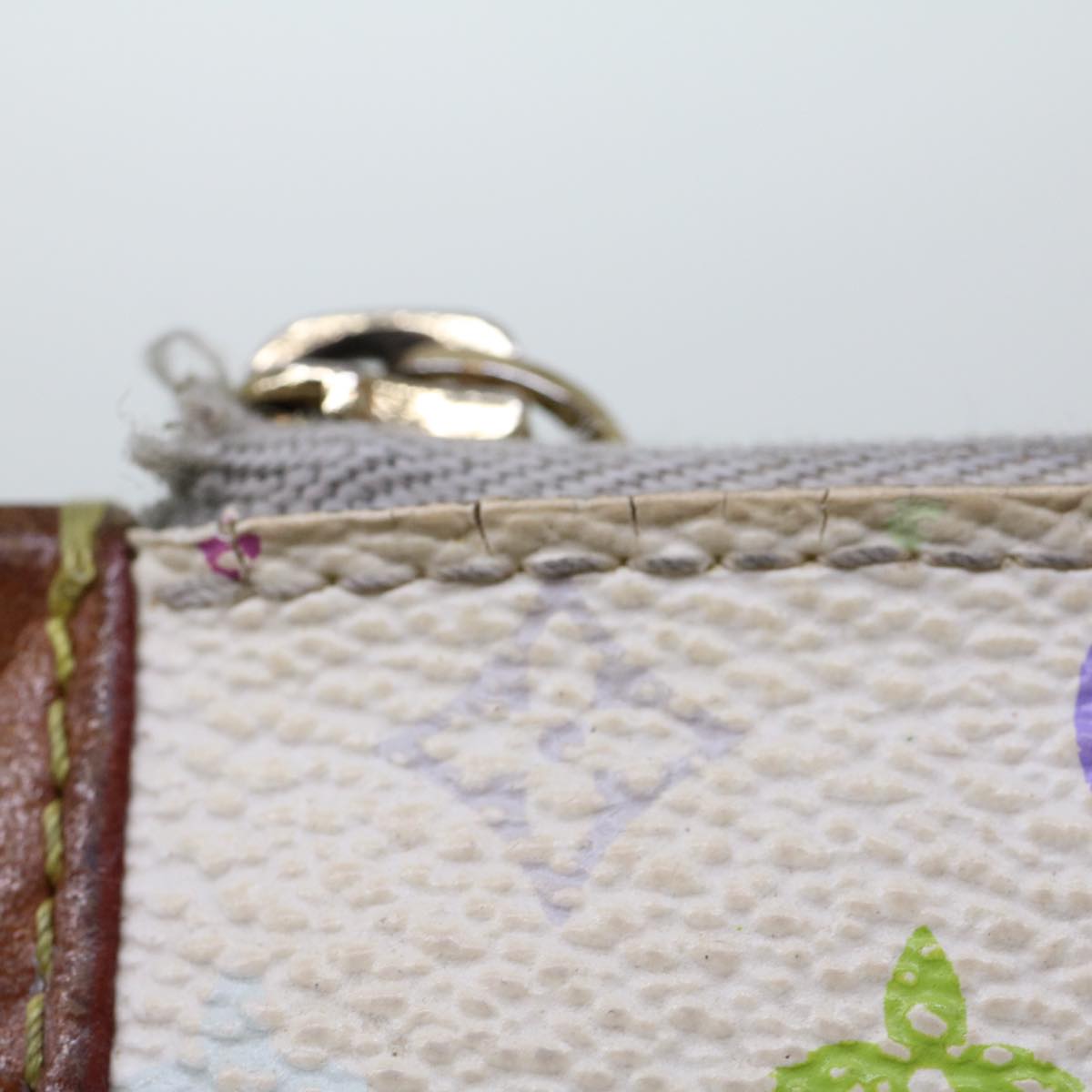 LOUIS VUITTON Monogram Multicolor Pochette Cles Purse White M92655 LV tb698