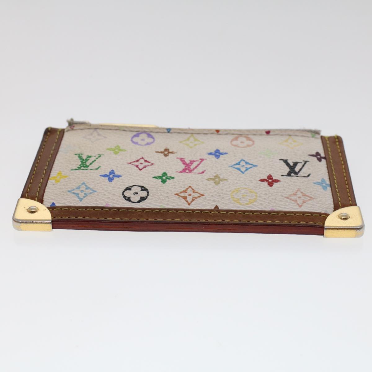 LOUIS VUITTON Monogram Multicolor Pochette Cles Purse White M92655 LV tb698