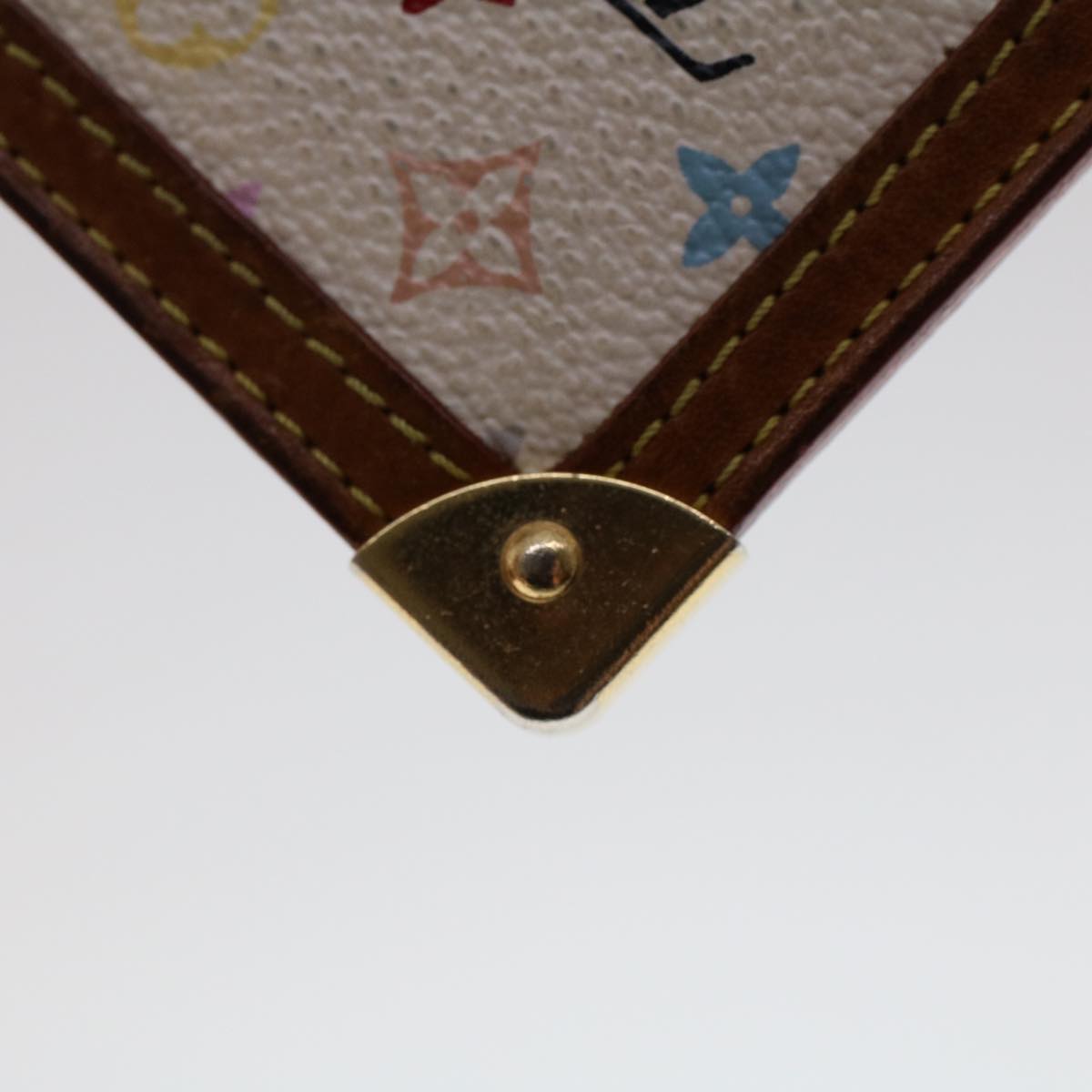 LOUIS VUITTON Monogram Multicolor Pochette Cles Purse White M92655 LV tb698