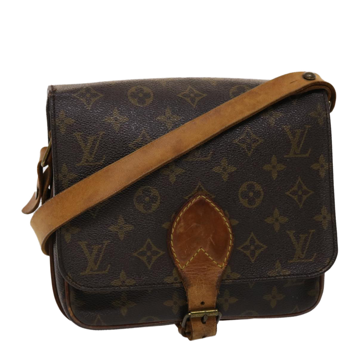 LOUIS VUITTON Monogram Cartouchiere MM Shoulder Bag M51253 LV tb723