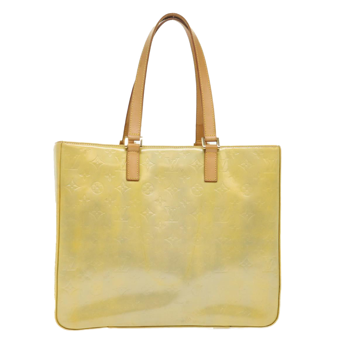 LOUIS VUITTON Monogram Vernis Columbus Tote Bag Gris M91028 LV tb730