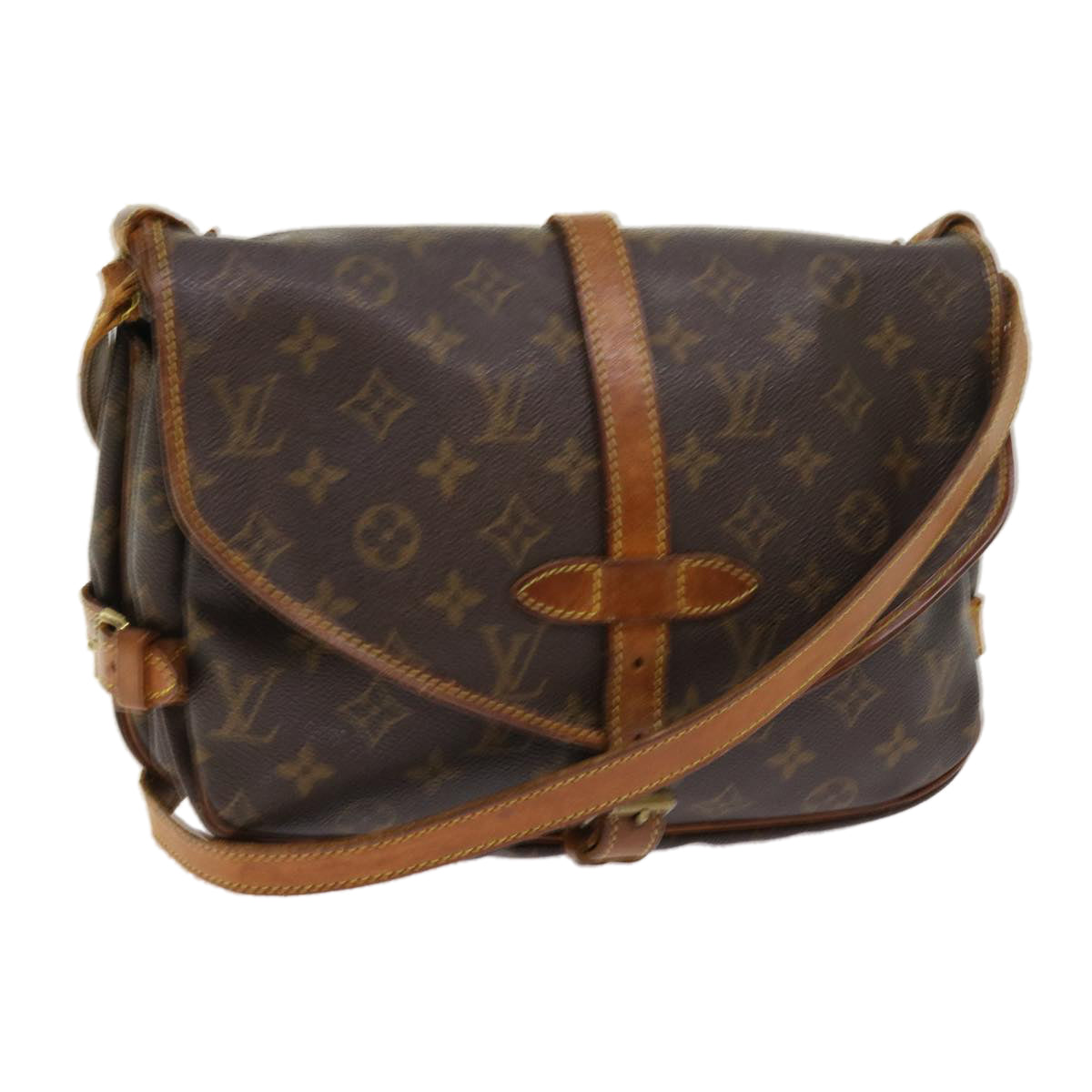 LOUIS VUITTON Monogram Saumur 30 Shoulder Bag M42256 LV tb875