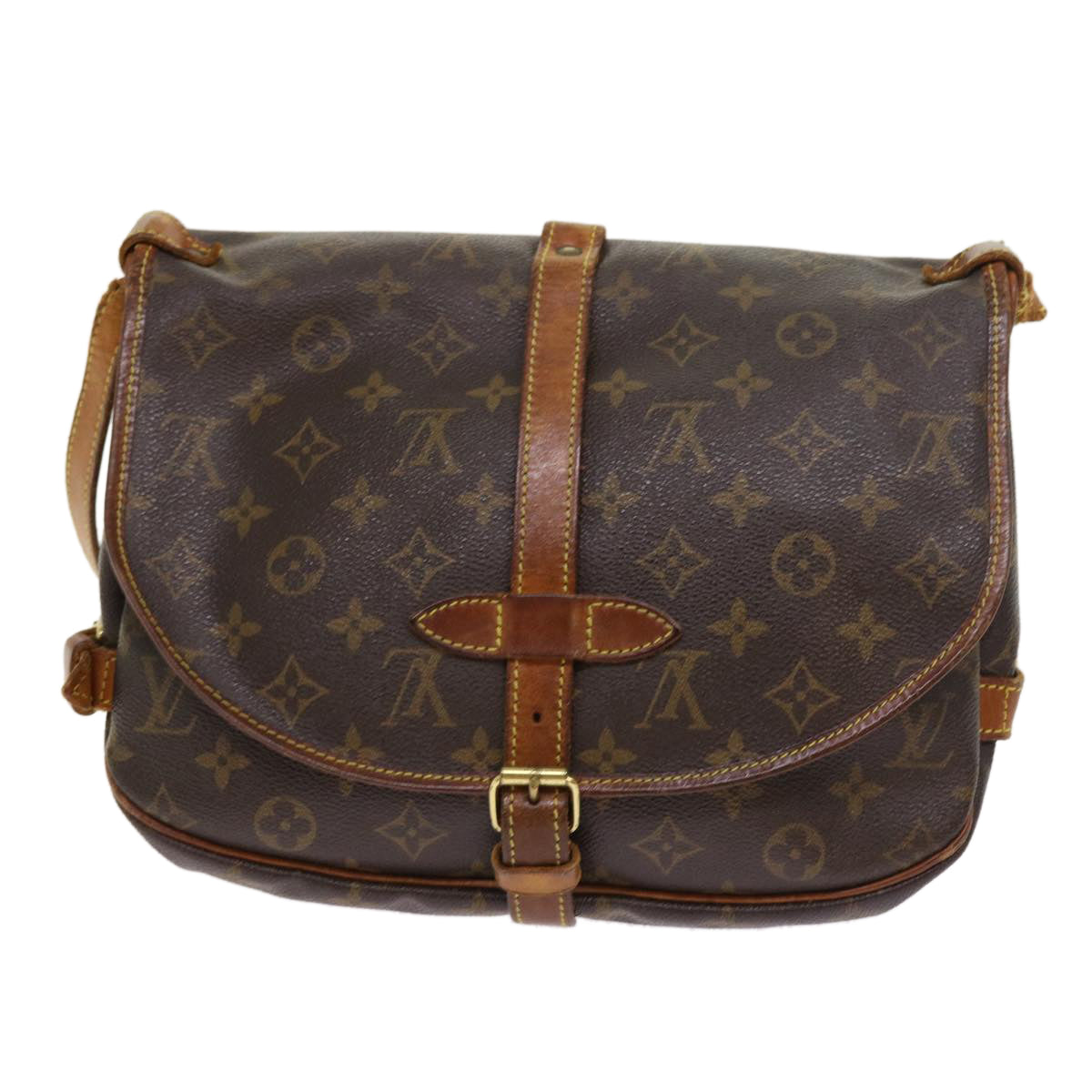 LOUIS VUITTON Monogram Saumur 30 Shoulder Bag M42256 LV tb875