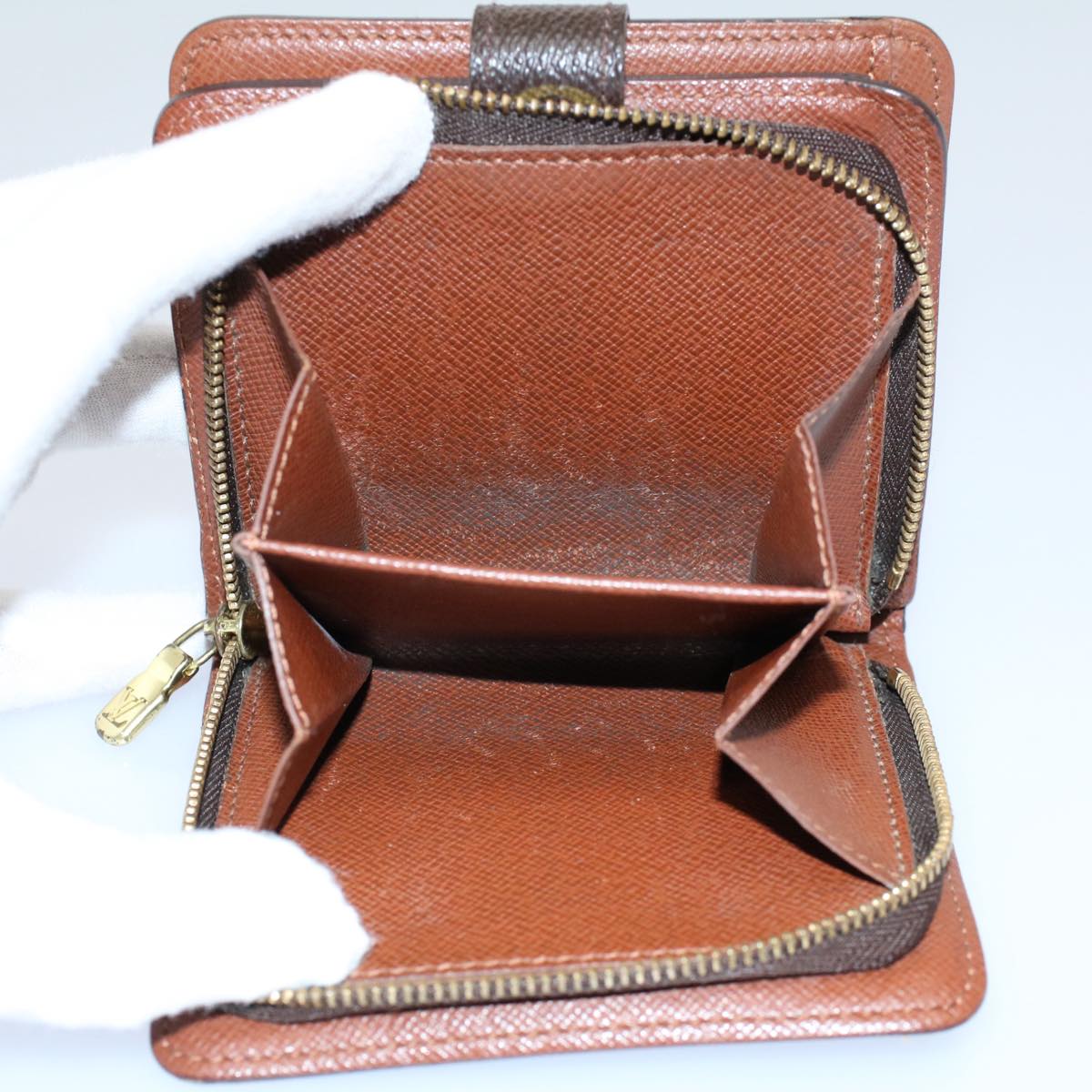 LOUIS VUITTON Monogram Compact Zip Wallet M61667 LV tb877