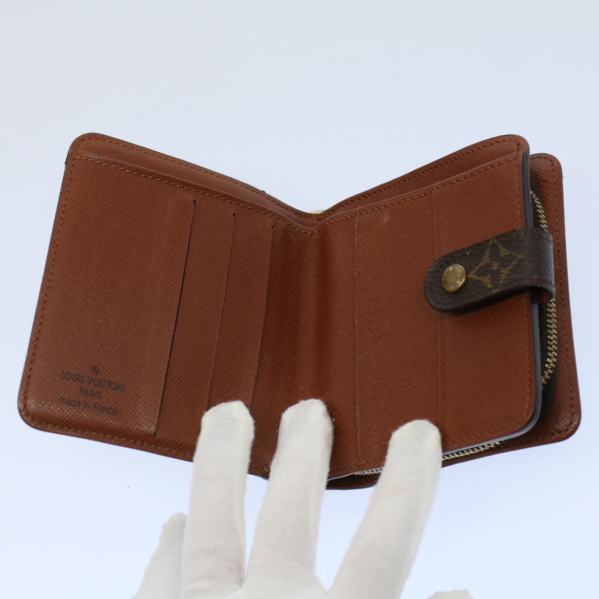 LOUIS VUITTON Monogram Compact Zip Wallet M61667 LV tb877