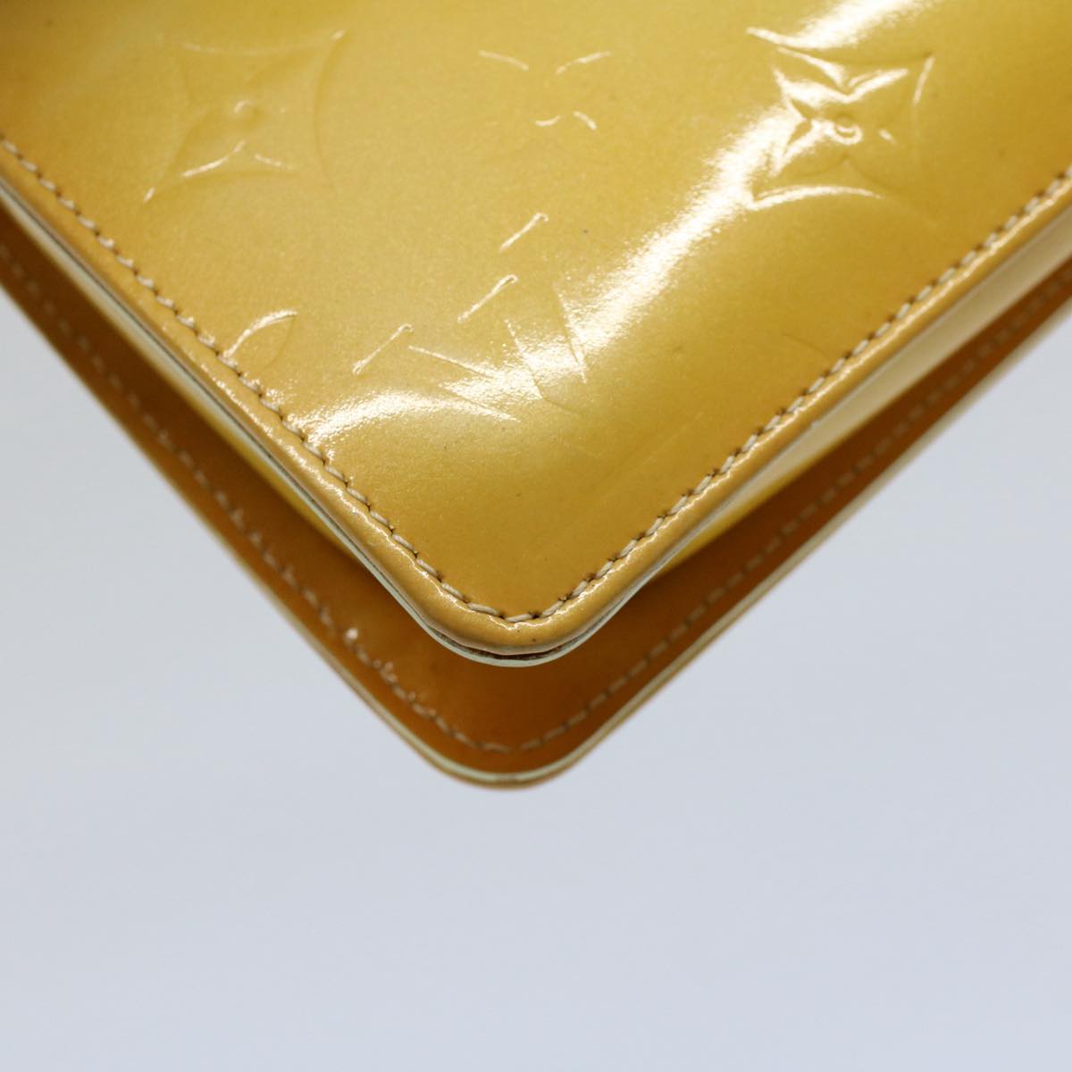 LOUIS VUITTON Vernis Lexington Accessory Pouch Lime Yellow M91058 tb883
