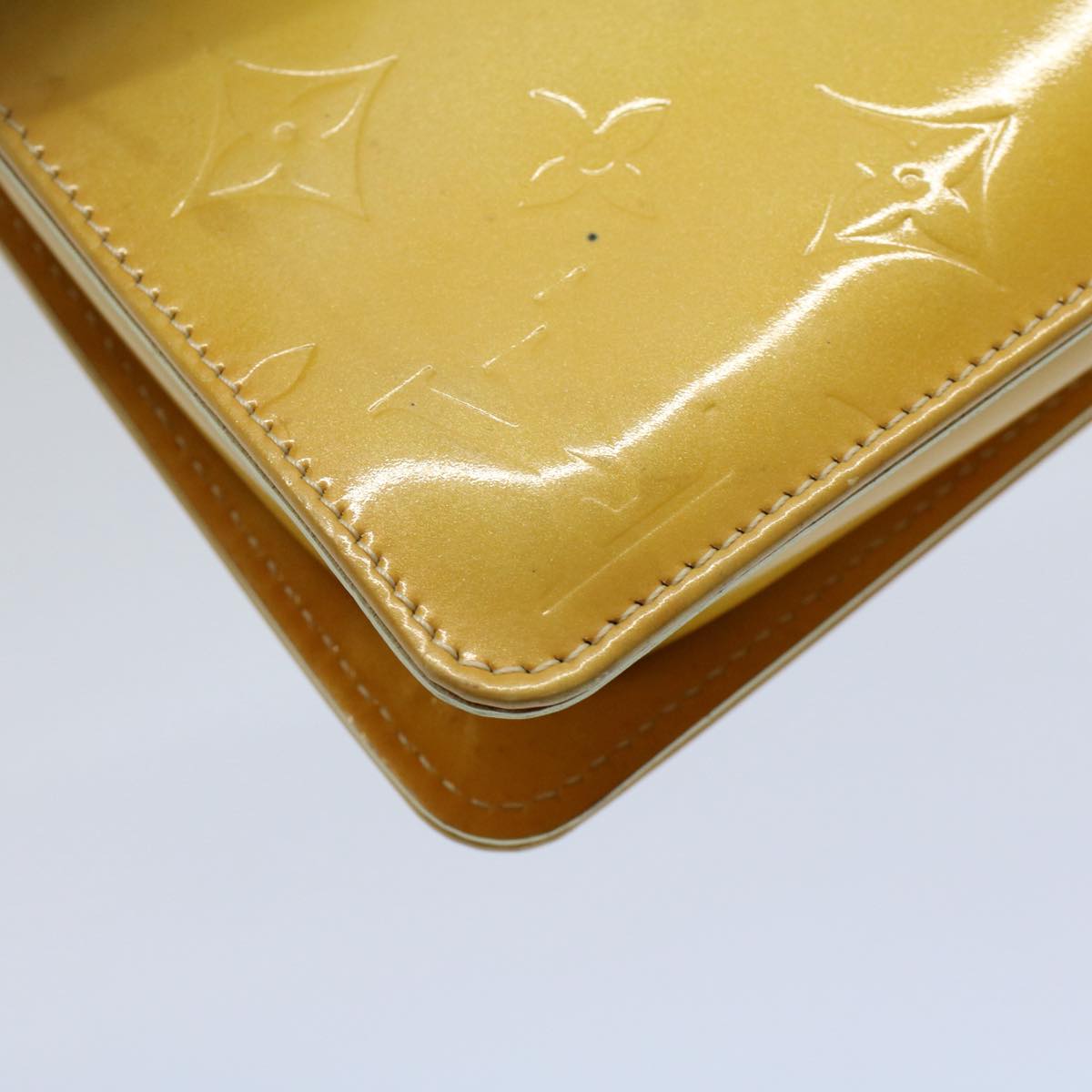 LOUIS VUITTON Vernis Lexington Accessory Pouch Lime Yellow M91058 tb883
