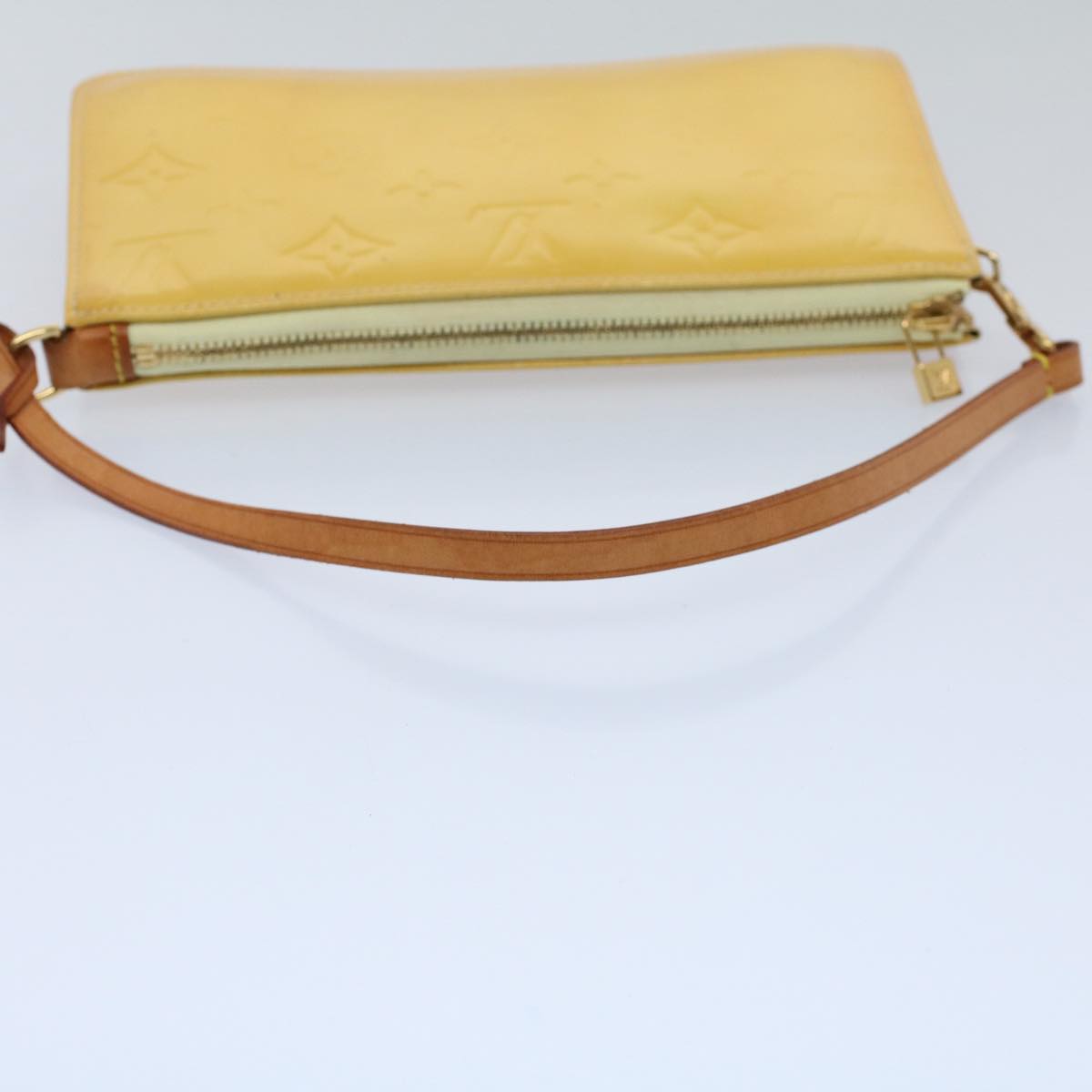 LOUIS VUITTON Vernis Lexington Accessory Pouch Lime Yellow M91058 tb883