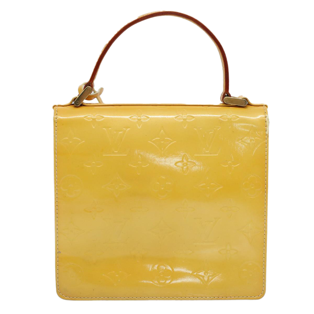 LOUIS VUITTON Monogram Vernis Spring Street Hand Bag Yellow M91068 LV tb889