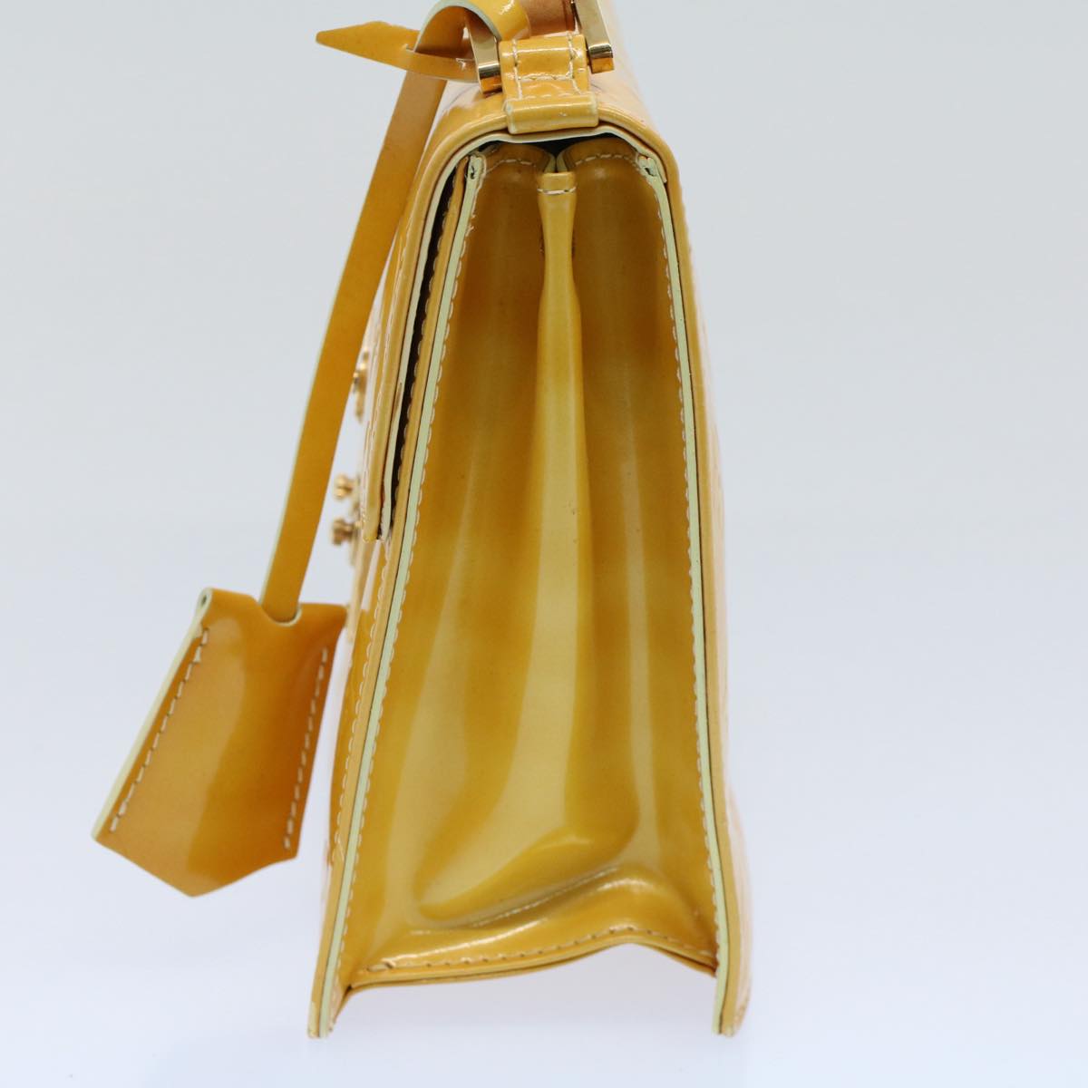 LOUIS VUITTON Monogram Vernis Spring Street Hand Bag Yellow M91068 LV tb889
