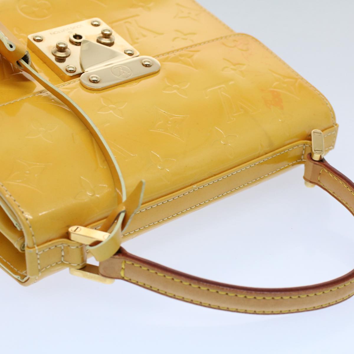 LOUIS VUITTON Monogram Vernis Spring Street Hand Bag Yellow M91068 LV tb889