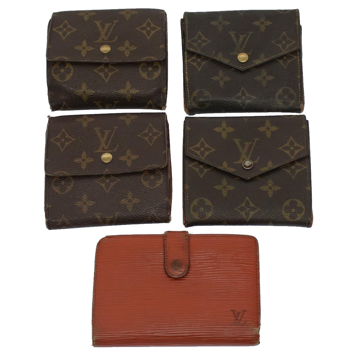 LOUIS VUITTON Monogram Epi Wallet 5Set Brown LV tb902