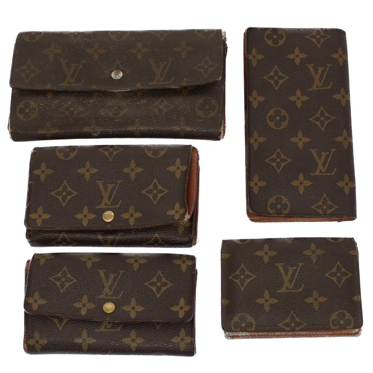LOUIS VUITTON Monogram Epi Wallet Pass Case 5Set Brown LV tb903