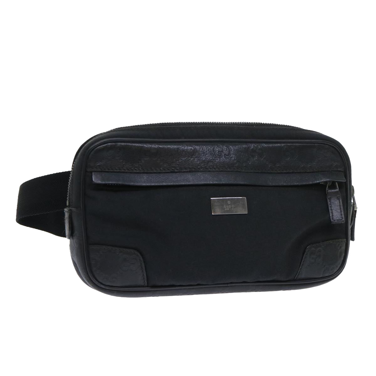 Luxury Gucci Guccissima Waist bag Nylon Leather Black 162417  tb905