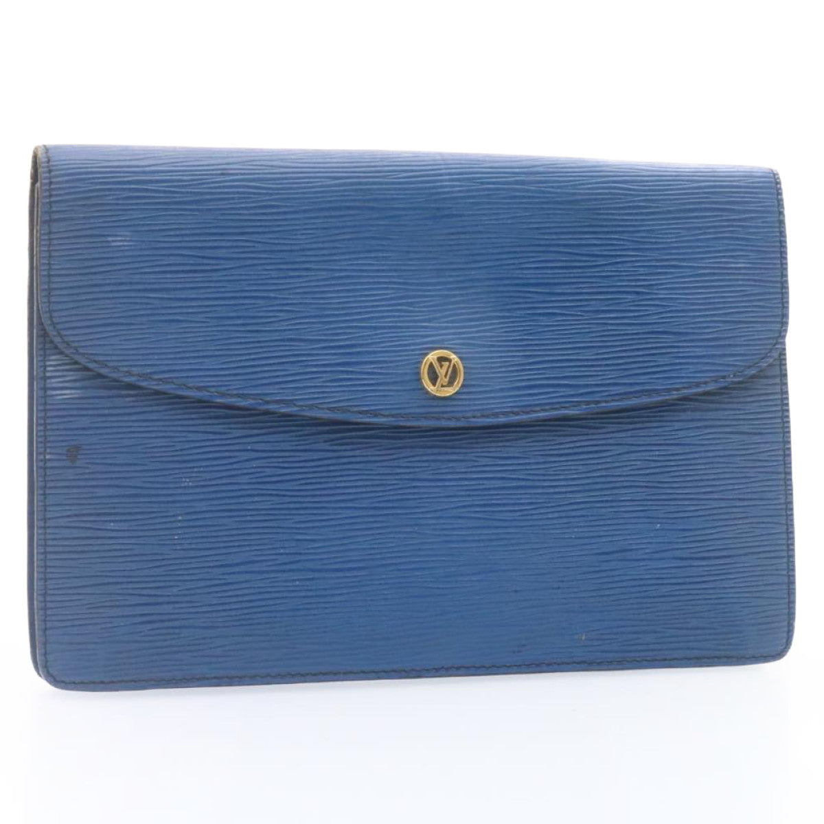 LOUIS VUITTON Epi Montaigne 27 Clutch Bag Blue M52655 LV th1620