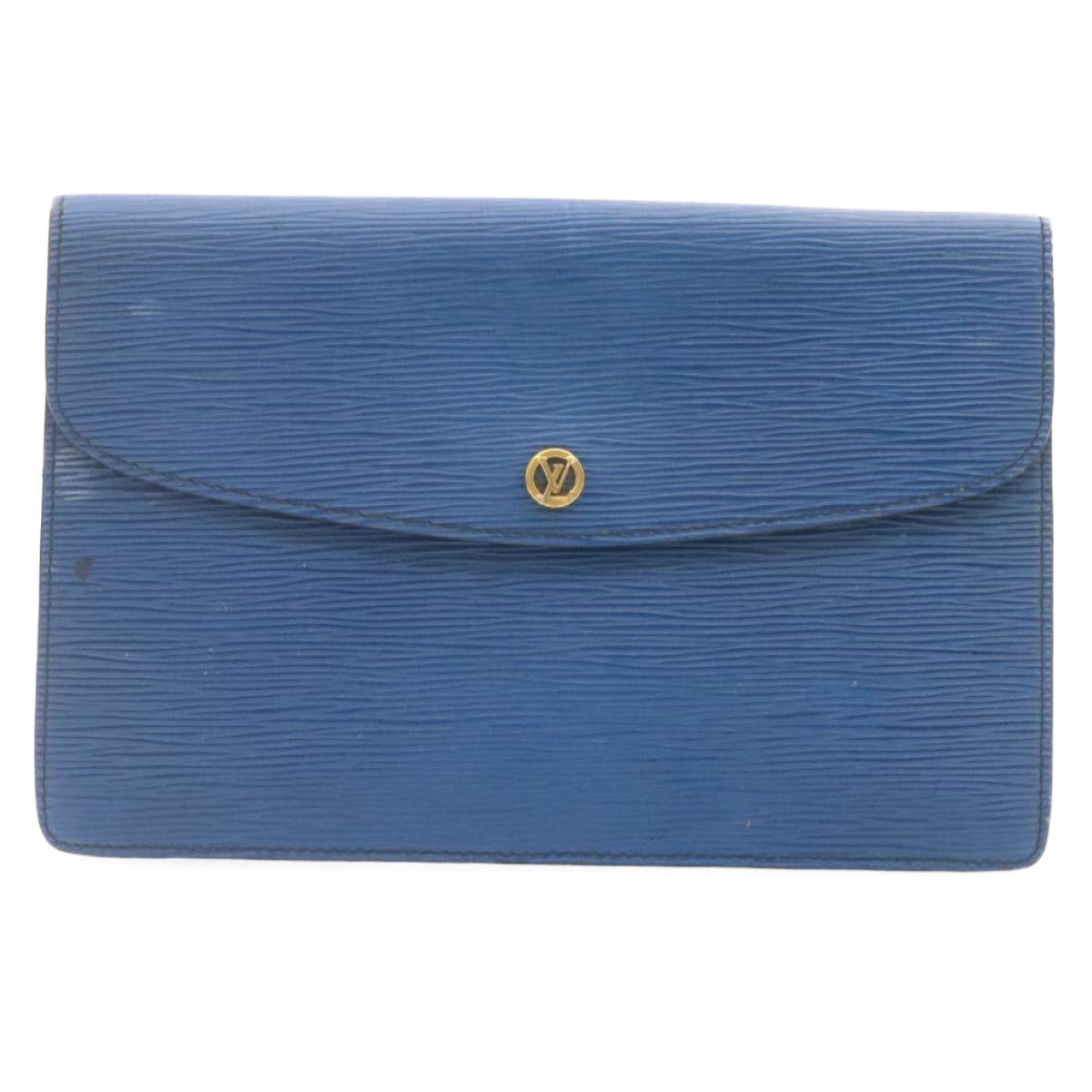LOUIS VUITTON Epi Montaigne 27 Clutch Bag Blue M52655 LV th1620