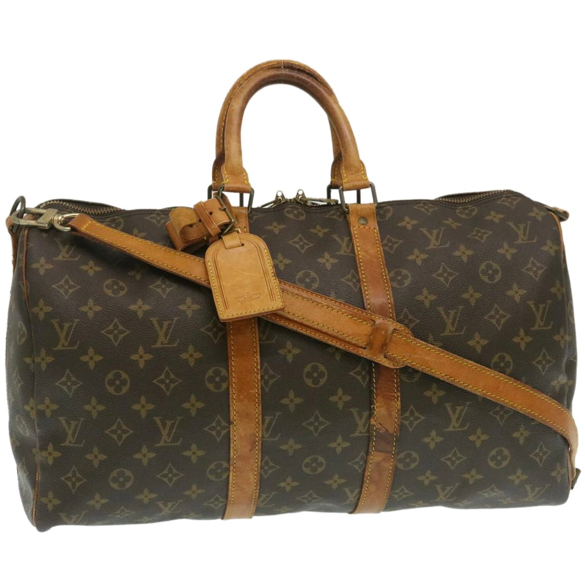 LOUIS VUITTON Monogram Keepall Bandouliere 45 Boston Bag M41418 LV th2519