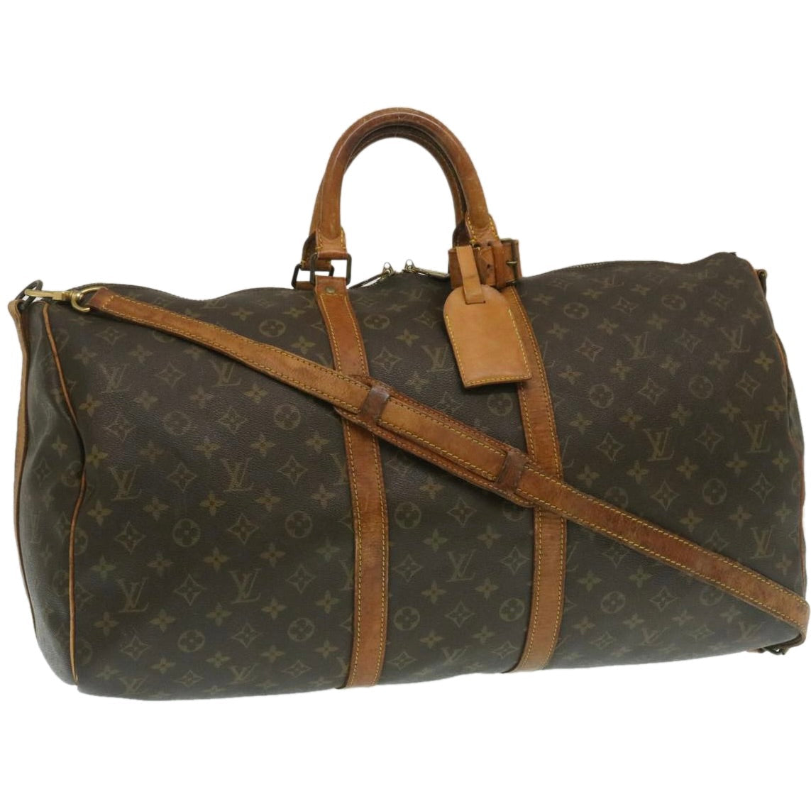 LOUIS VUITTON Monogram Keepall Bandouliere 55 Boston Bag M41414 LV th2525