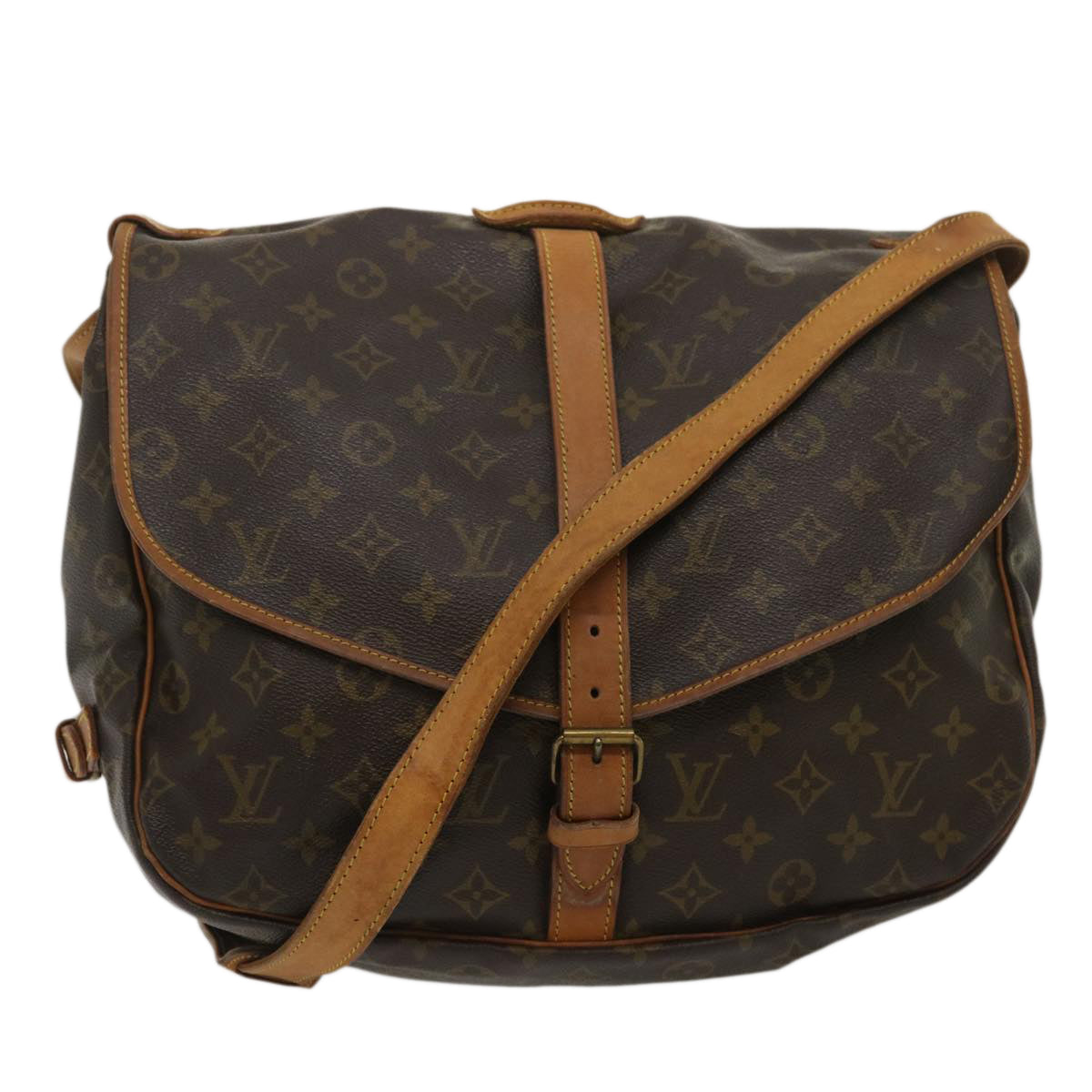 LOUIS VUITTON Monogram Saumur 35 Shoulder Bag M42254 LV th2557