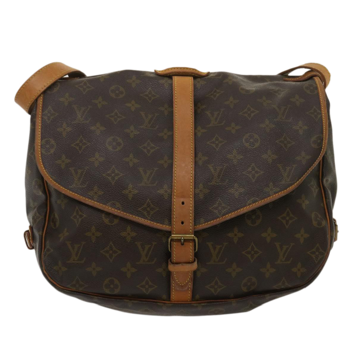 LOUIS VUITTON Monogram Saumur 35 Shoulder Bag M42254 LV th2557