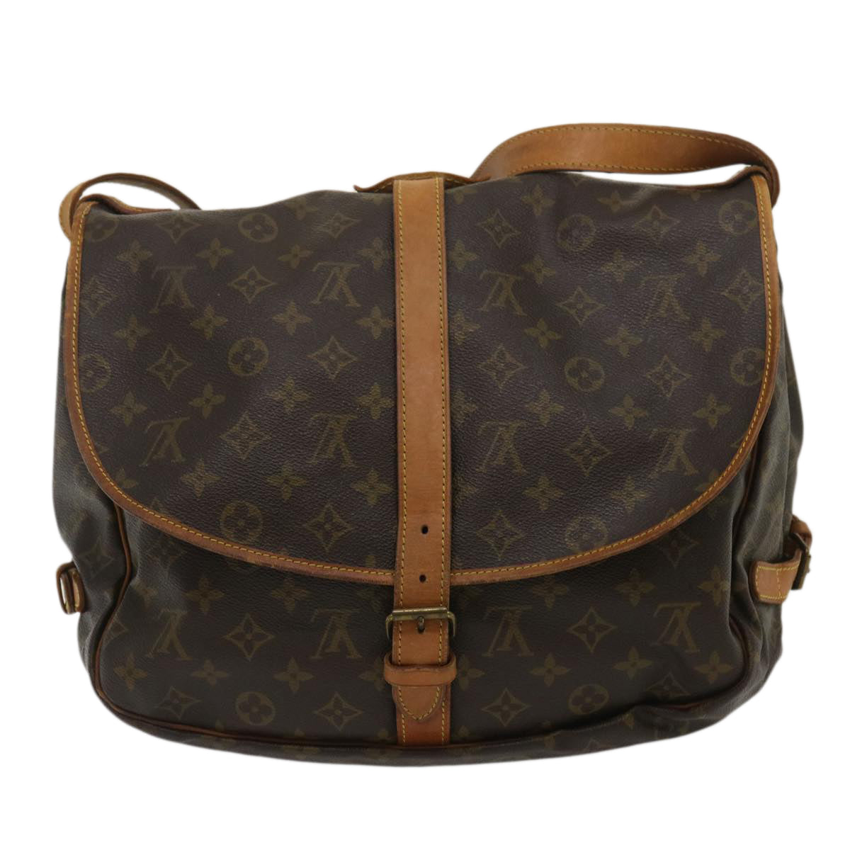LOUIS VUITTON Monogram Saumur 35 Shoulder Bag M42254 LV th2557