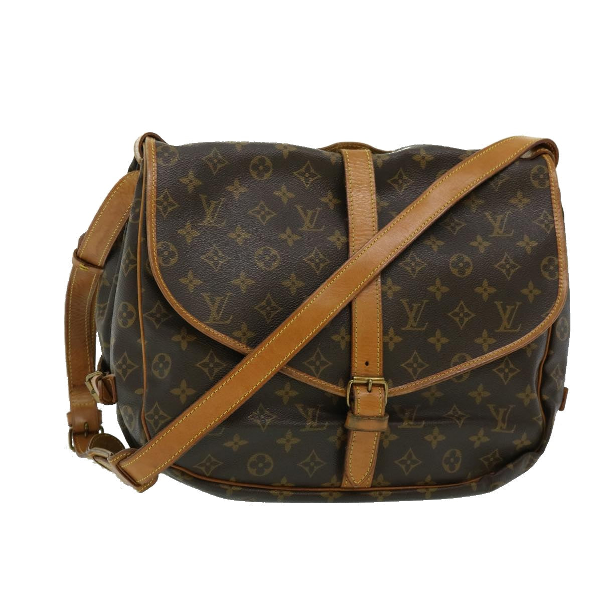 LOUIS VUITTON Monogram Saumur 35 Shoulder Bag M42254 LV th2826