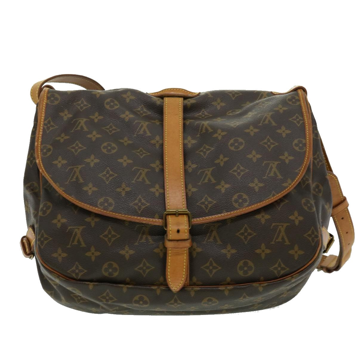 LOUIS VUITTON Monogram Saumur 35 Shoulder Bag M42254 LV th2826