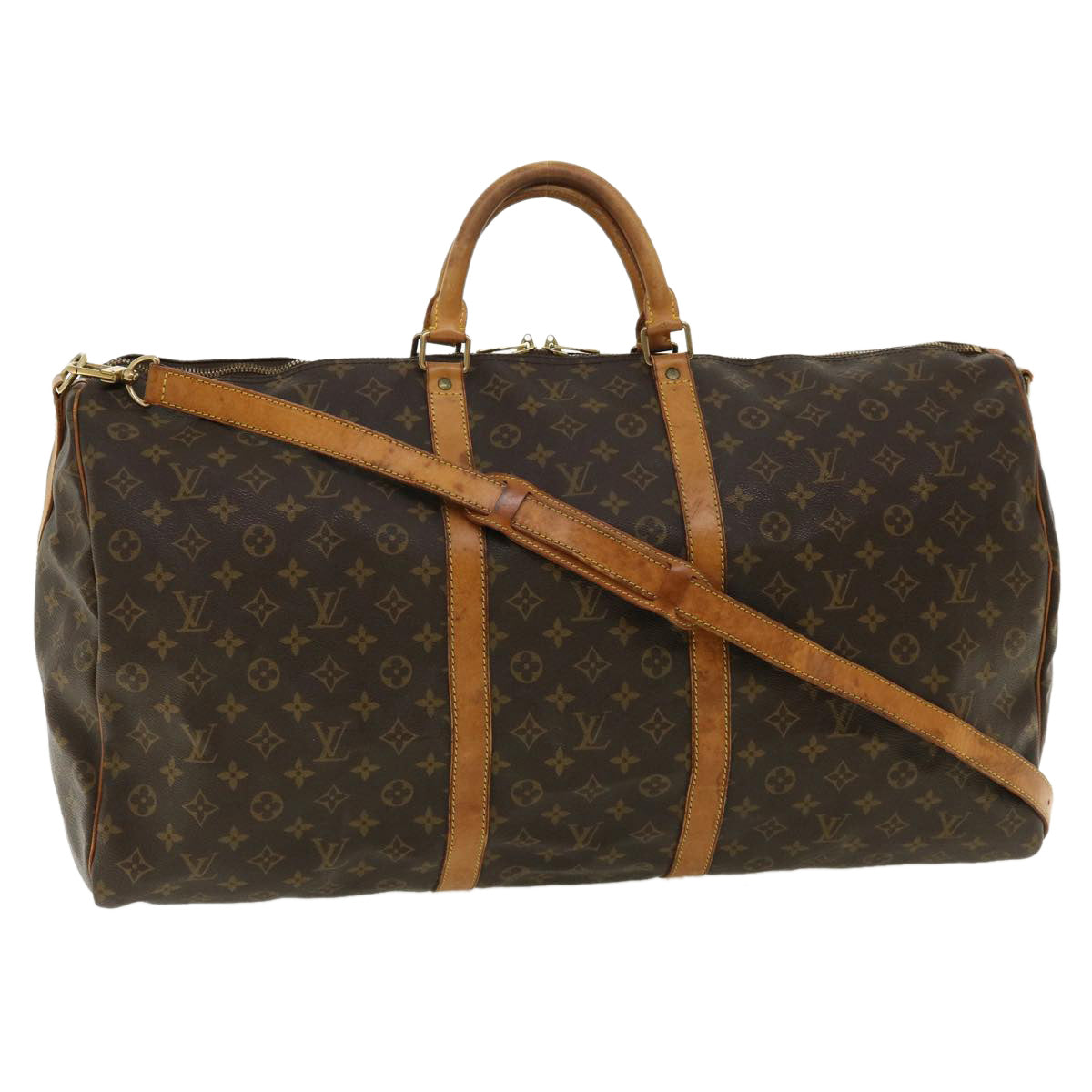 LOUIS VUITTON Monogram Keepall Bandouliere 60 Boston Bag M41412 LV th3138