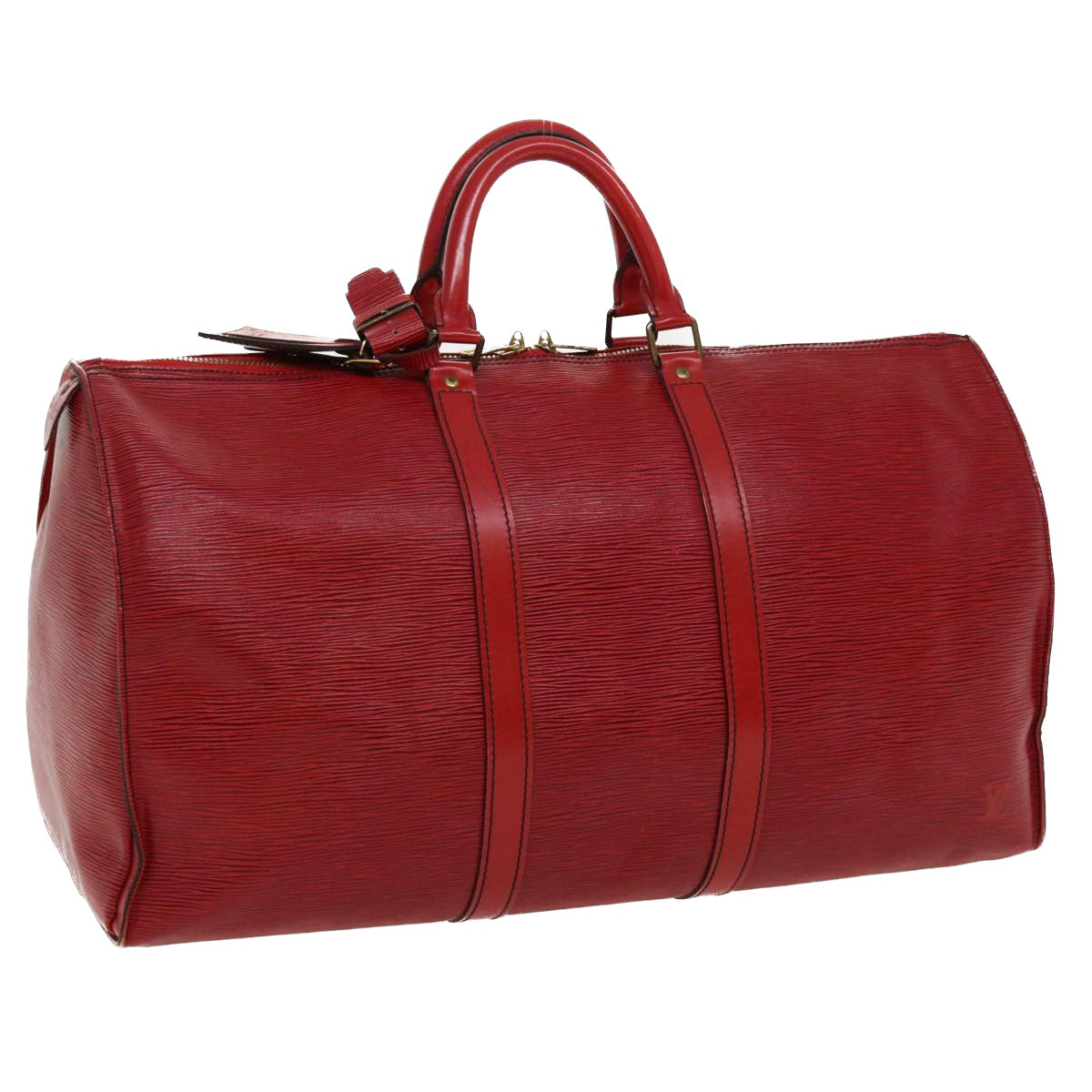 LOUIS VUITTON Epi Keepall 50 Boston Bag Red M42967 LV th3286