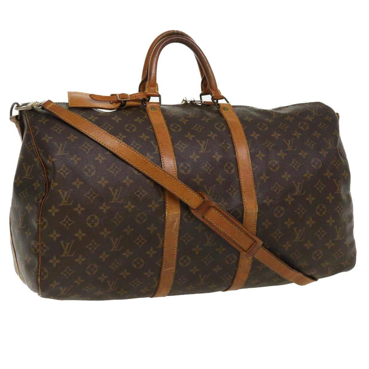 LOUIS VUITTON Monogram Keepall Bandouliere 55 Boston Bag M41414 LV th3318