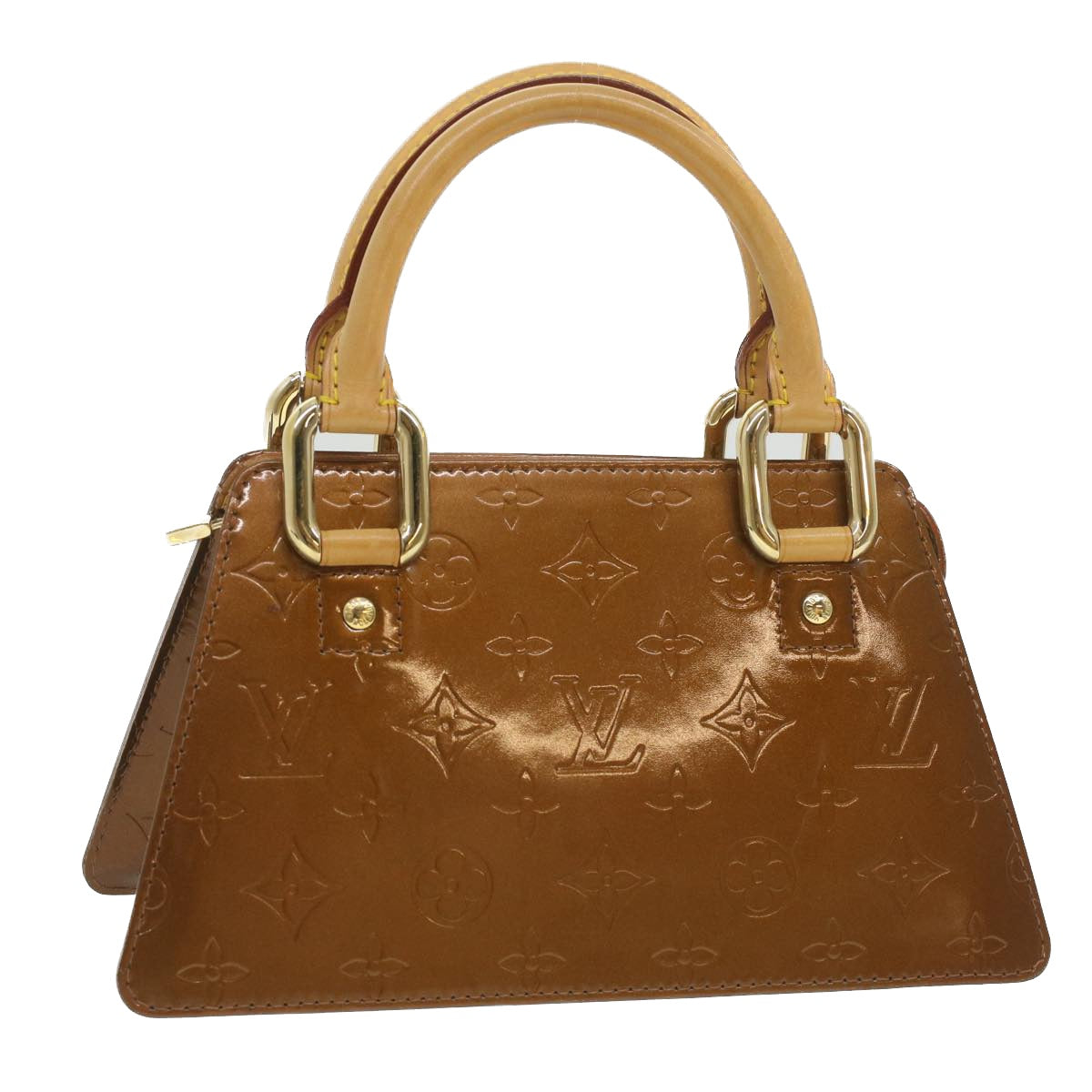 LOUIS VUITTON Monogram Vernis Mini forsythe Hand Bag Bronze M91120 th3388