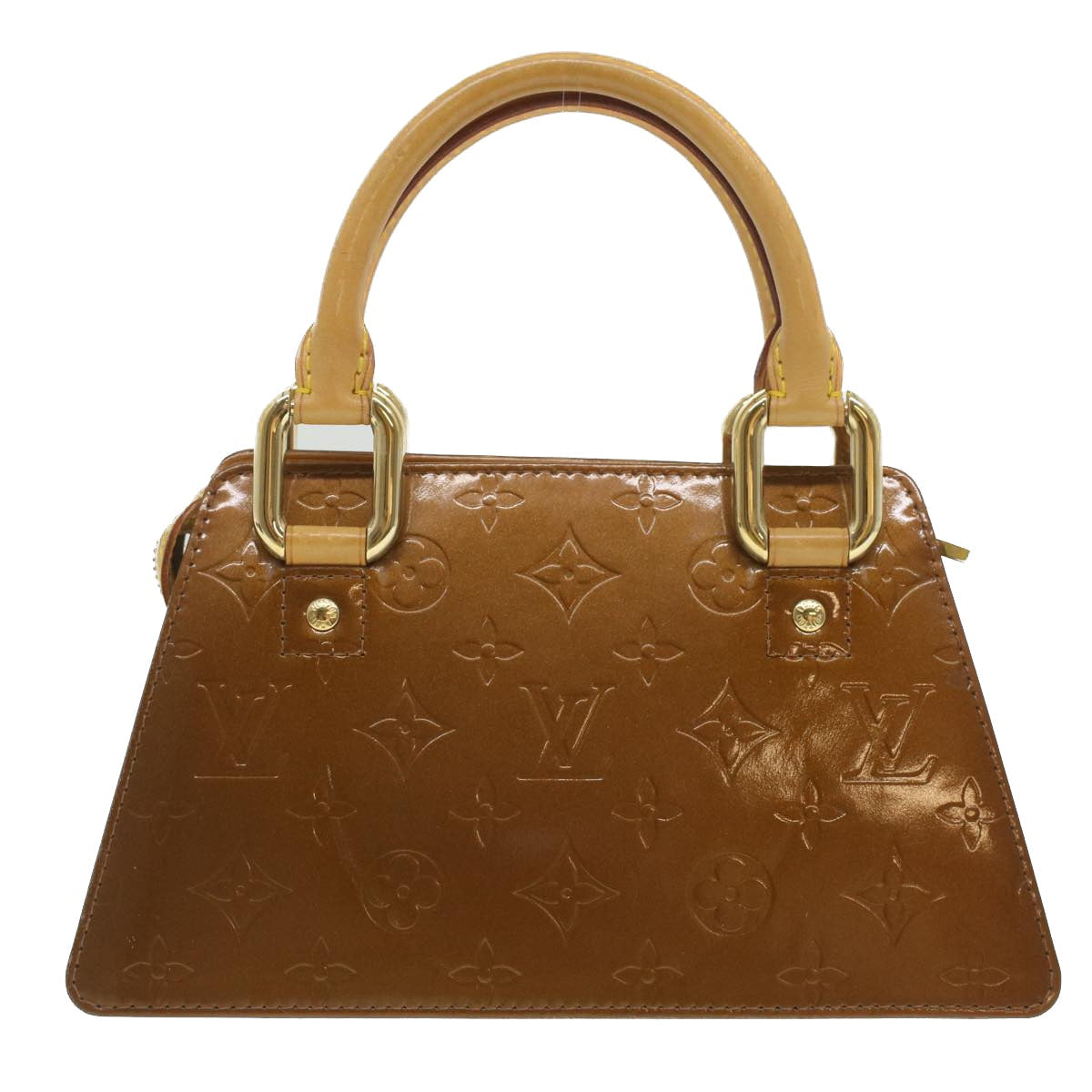 LOUIS VUITTON Monogram Vernis Mini forsythe Hand Bag Bronze M91120 th3388