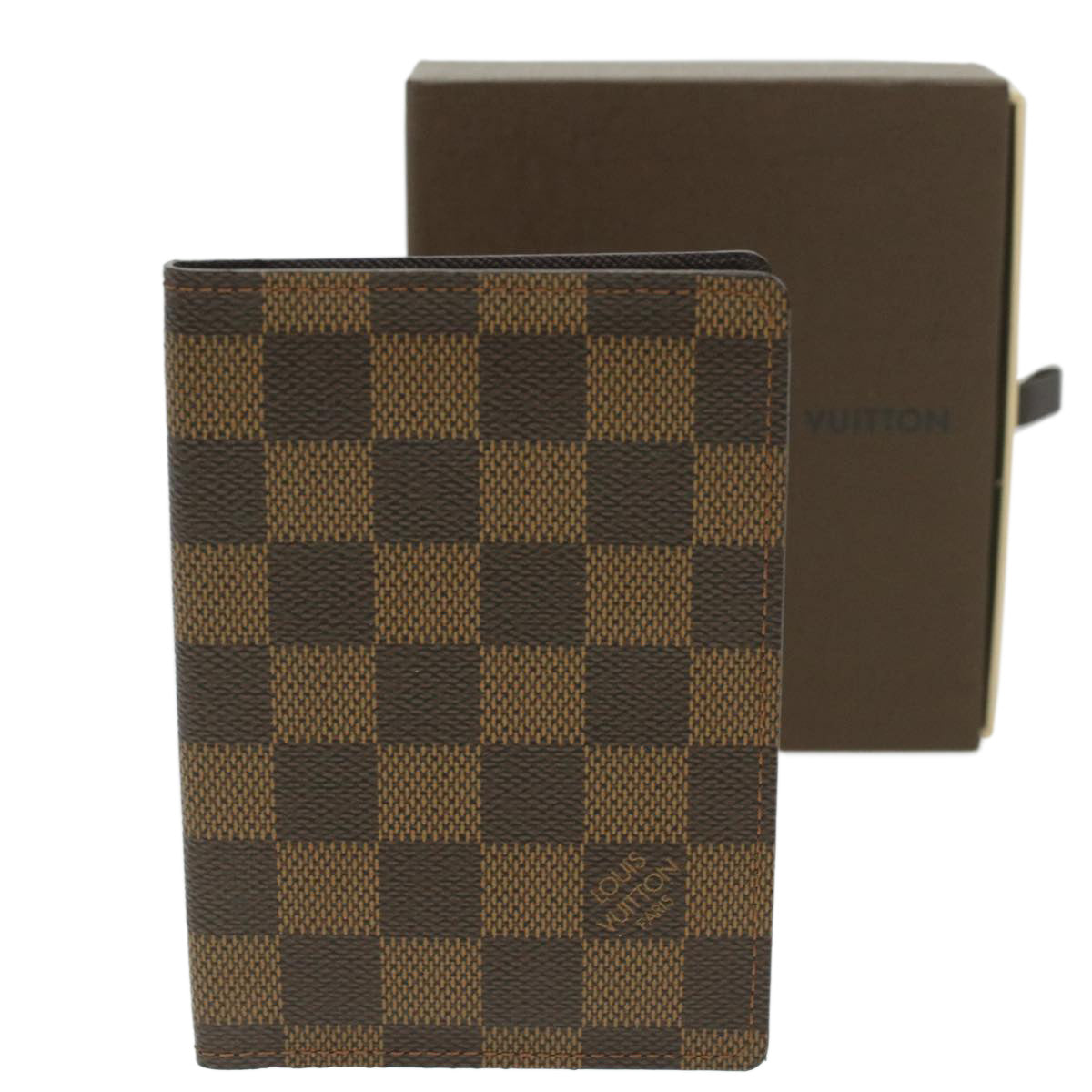 LOUIS VUITTON Damier Ebene Couverture Passport Case N60189 LV th3434
