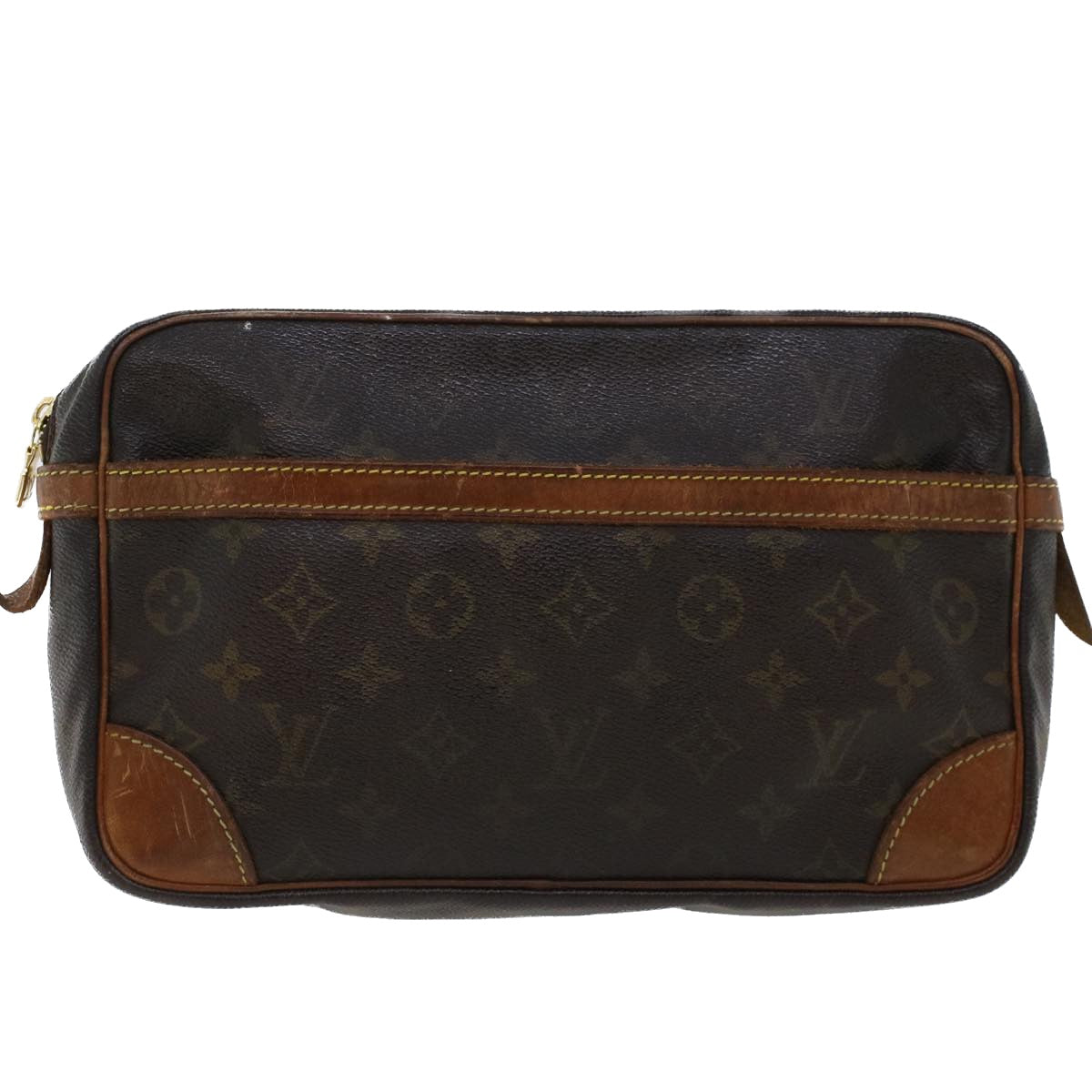 LOUIS VUITTON Monogram Compiegne 28 Clutch Bag M51845 LV th3706