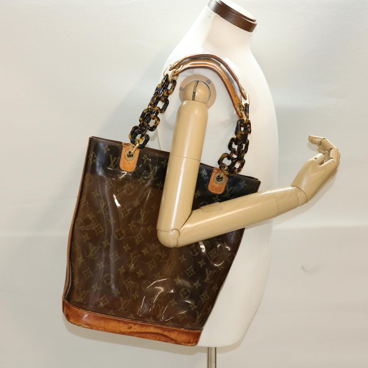LOUIS VUITTON Monogram Vinyl Cabas Amble MM Tote Bag Brown M92501 LV th3735