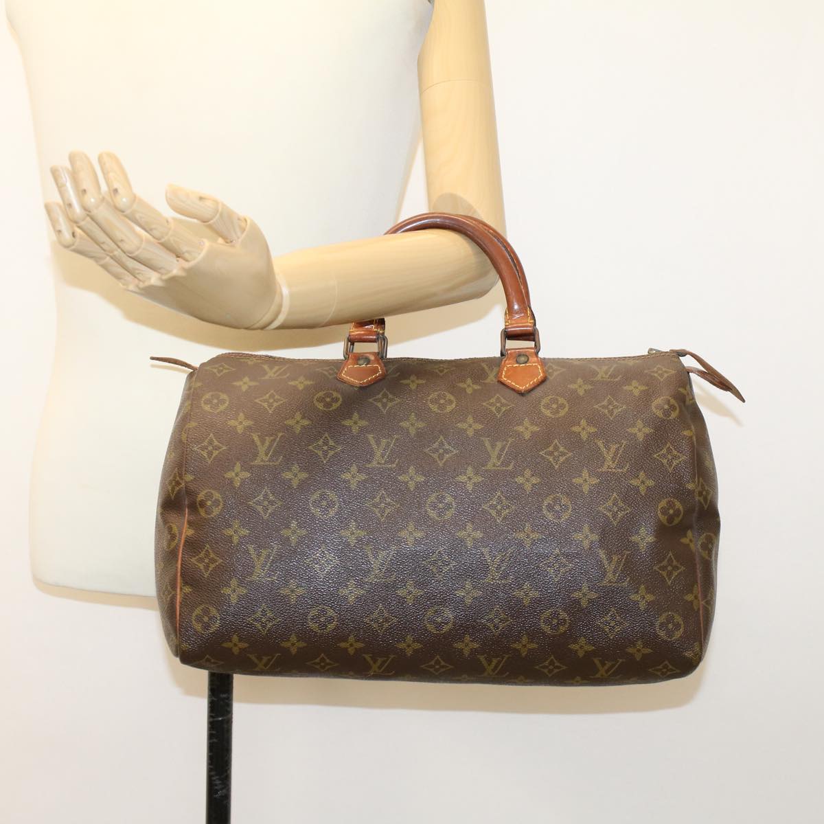 LOUIS VUITTON Monogram Speedy 35 Hand Bag Vintage M41524 LV th3760