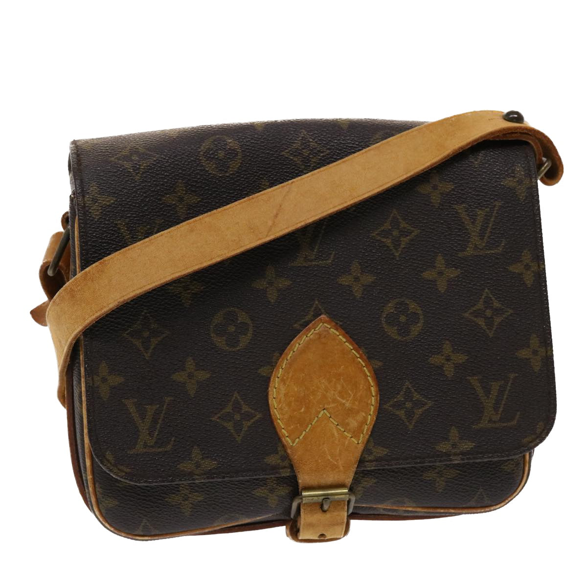 LOUIS VUITTON Monogram Cartouchiere MM Shoulder Bag M51253 LV th3764