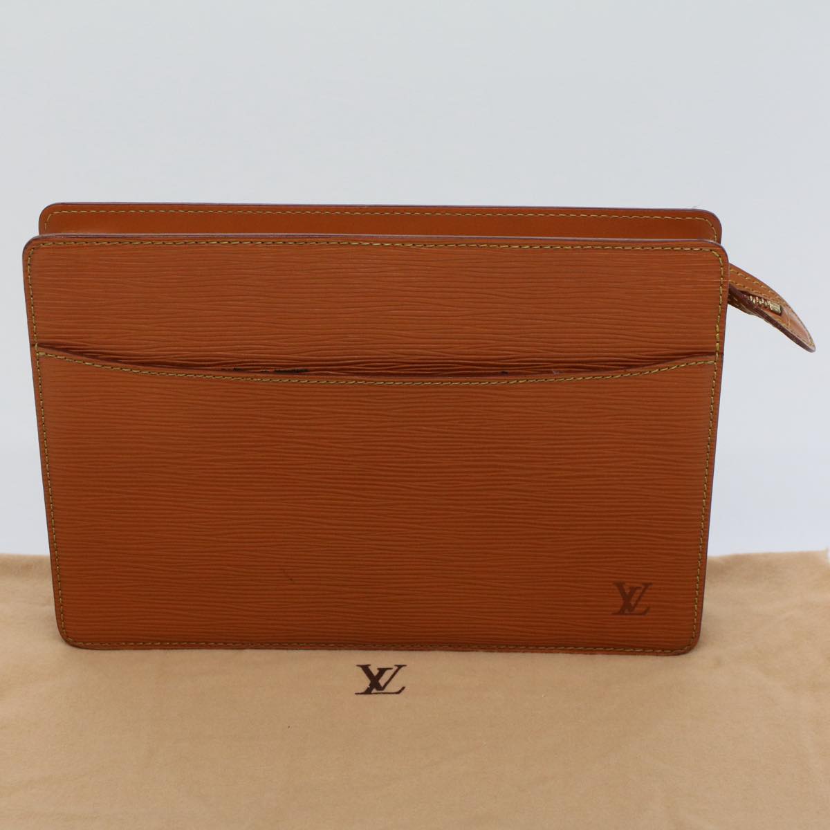 LOUIS VUITTON Epi Pochette Homme Clutch Bag Brown M52528 LV th3989