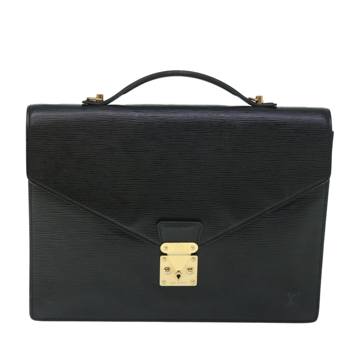LOUIS VUITTON Epi Porte Documents Bandouliere Briefcase Black M54467 th4002
