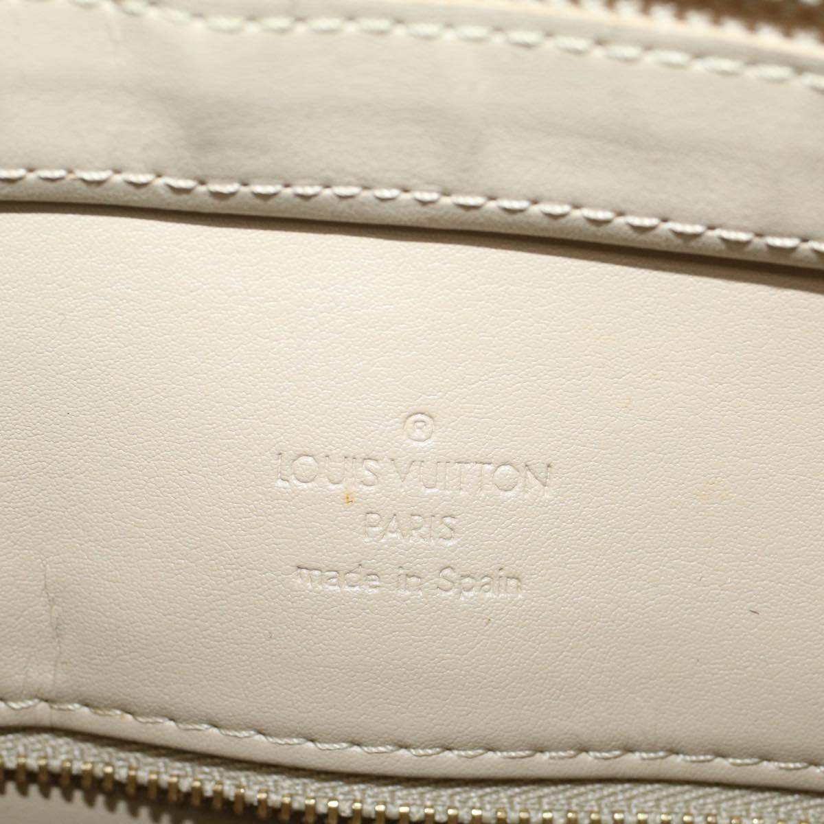 LOUIS VUITTON Monogram Vernis Houston Hand Bag Beige M91004 LV th4003