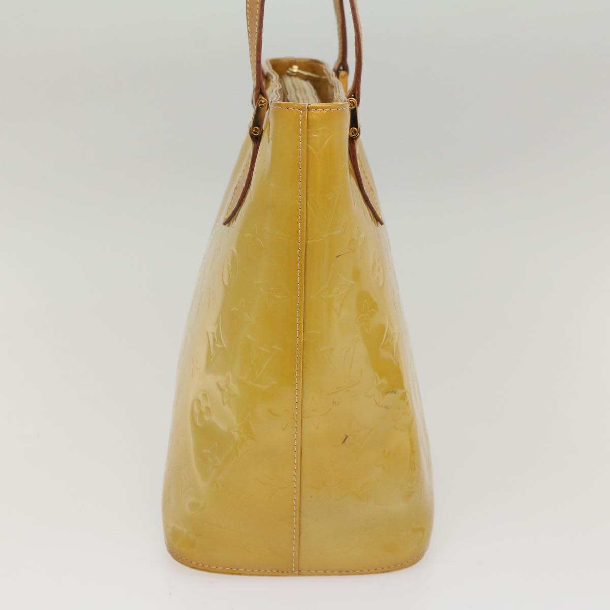 LOUIS VUITTON Monogram Vernis Houston Hand Bag Beige M91004 LV th4003