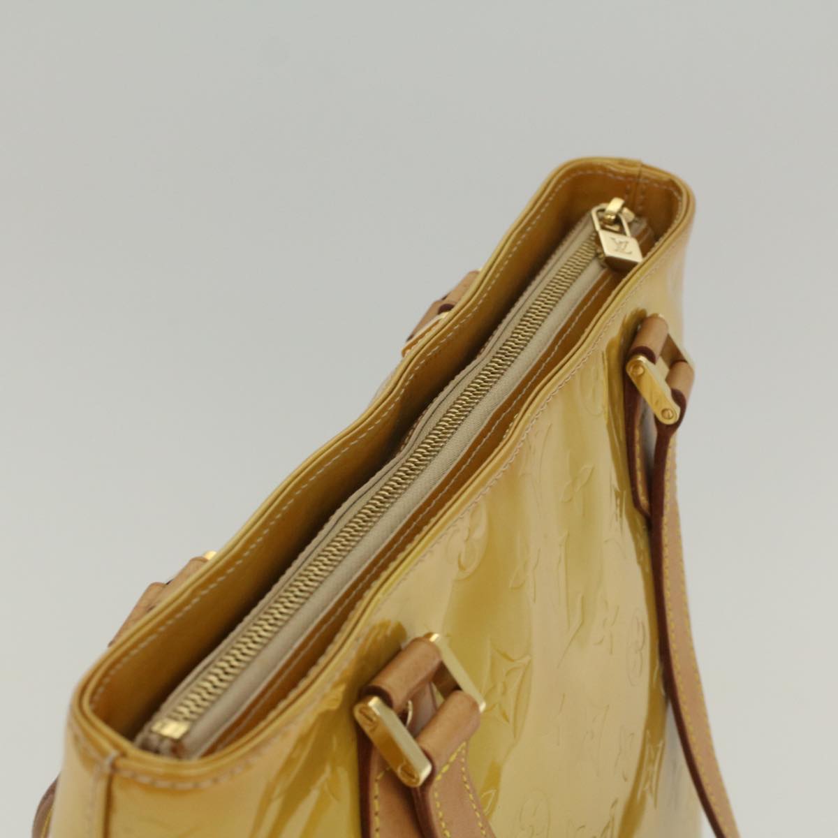 LOUIS VUITTON Monogram Vernis Houston Hand Bag Beige M91004 LV th4003