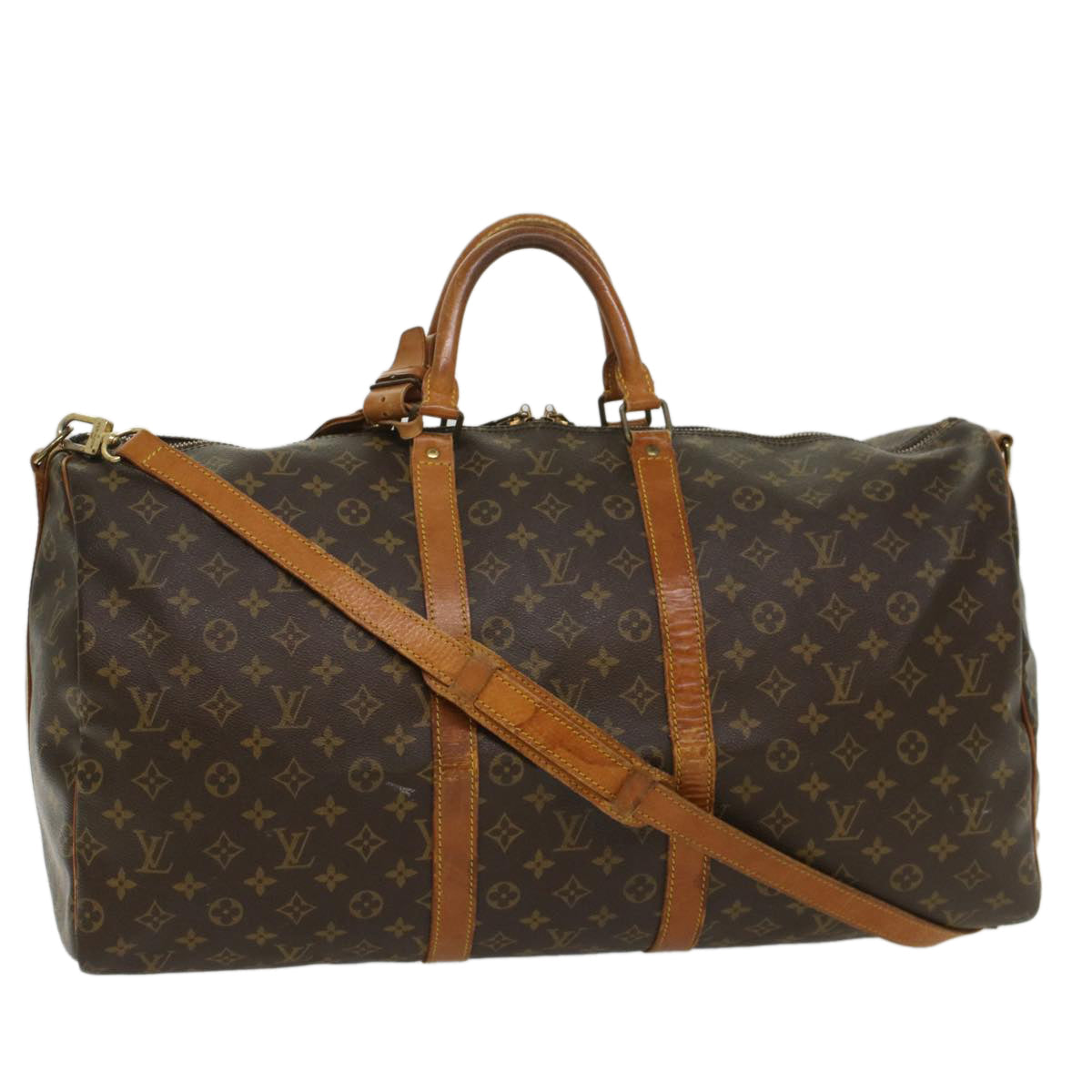 LOUIS VUITTON Monogram Keepall Bandouliere 55 Boston Bag M41414 LV th4006